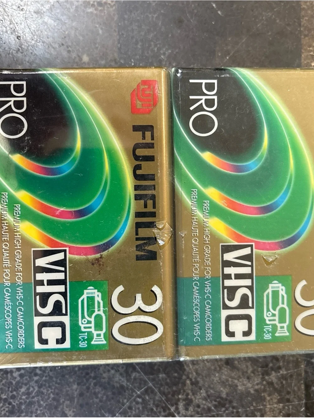 Vintage Fujifilm Pro VHS-C Tapes 30 Min 2 Pack New Sealed